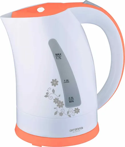 Orava VK-3417 P rýchlovarná kanvica, 2000 W, 1.7 l, automatické vypnutie, biela / oranžová