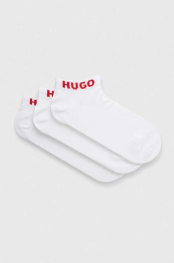Ponožky HUGO 3-pak pánske,biela farba,50516405