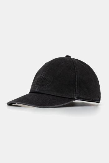 Bavlnená šiltovka MM6 Maison Margiela čierna farba, s nášivkou, SH0TC0005.M35346
