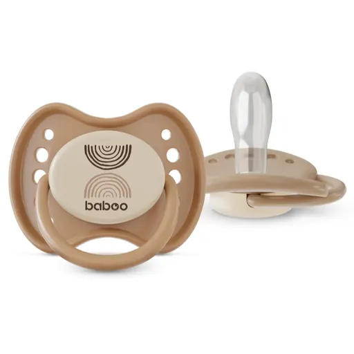 Baboo Soothers Silicone Symmetrical with Case cumlík Au Naturale 0-6 m 2 ks
