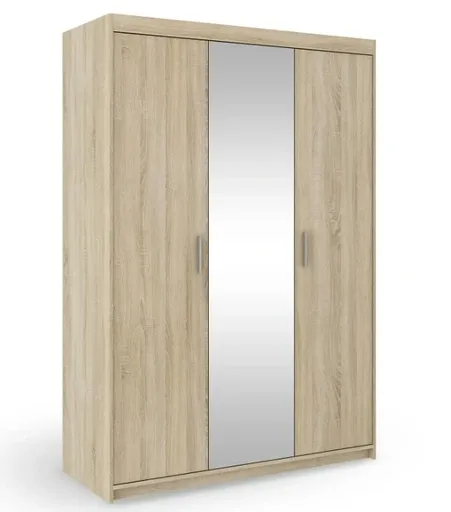 ArtLemp Šatníková skriňa ELLEN 3D so zrkadlom | dub sonoma