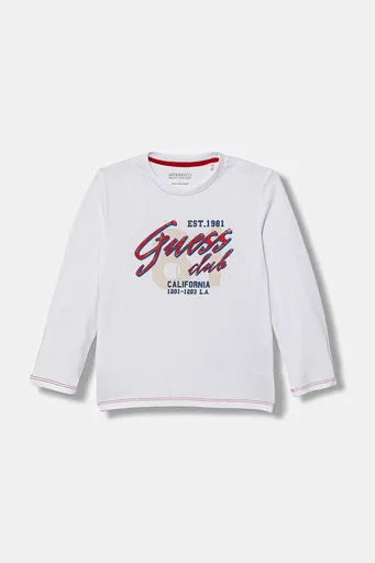 Detská bavlnená košeľa s dlhým rukávom Guess