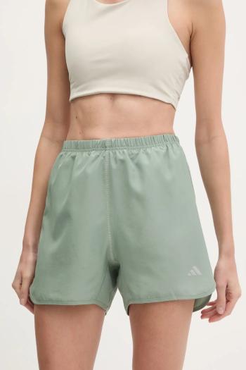 Bežecké šortky adidas Performance Run It zelená farba, jednofarebné, vysoký pás, JD2341