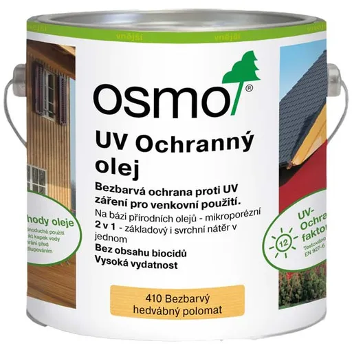 OSMO UV OCHRANNÝ OLEJ  410 - Prírodný olej bez biocídov 0,75 l 410 - bezfarebný