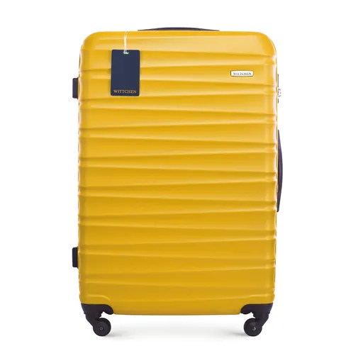 Veľký kufor ABS a identifikátor s logom WITTCHEN, žltý 56-3A-313-50Z6
