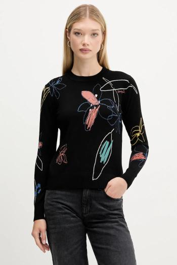 Sveter Desigual ARTY čierna farba, ľahký, 25WWJF33