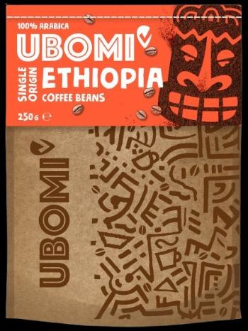 UBOMI Ethiopia 100% RFA zrnková káva 250 g