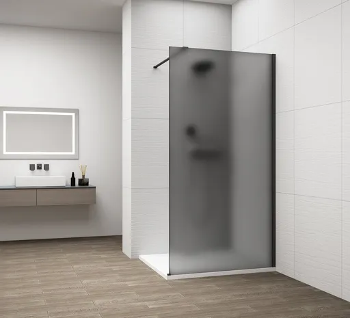 POLYSAN - ESCA BLACK MATT jednodielna sprchová zástena na inštaláciu k stene, dymové matné sklo, 1100  ES1411-02