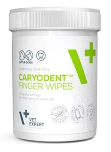 VetExpert Caryodent finger wipes obrúsky na čistenie zubov pre psy a mačky 50 ks
