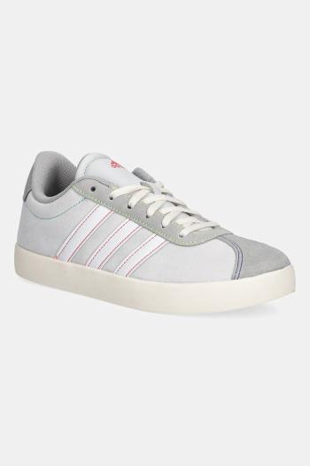 Detské semišové tenisky adidas VL COURT 3.0 šedá farba, JS3491
