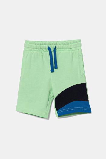 Detské bavlnené šortky Guess zelená farba, nastaviteľný pás N5GD08 KA6R4