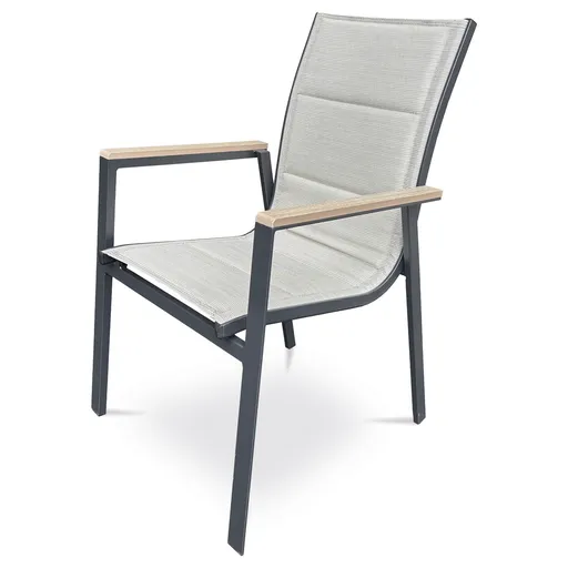 Autronic Záhradná stolička, hliník, textil,béžová, A ZC-S1110 BK