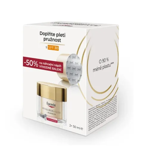 Eucerin Hyaluron Fil. + Elasticity denný krém SPF 30 dóza + náhradná náplň Refill 2 x 50 ml
