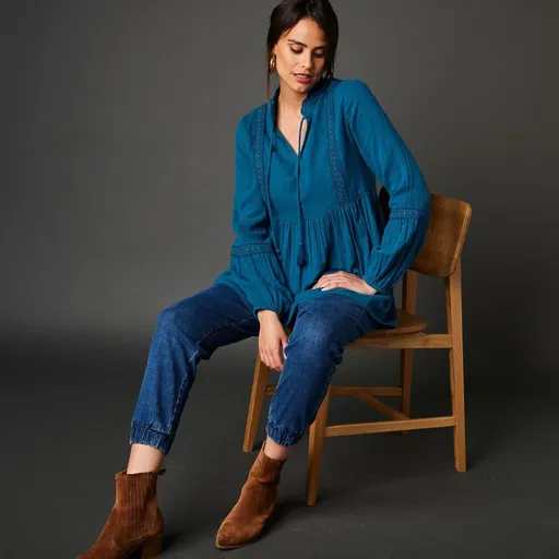 Vzdušná tunika s anglickou výšivkou