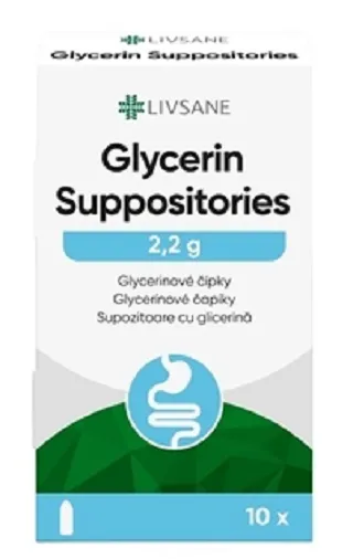 Livsane Glycerínové čapíky (po 2,2 g) 10 ks