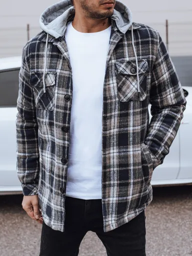 Pánska bunda s kapucňou tmavomodrá Dstreet TX4959