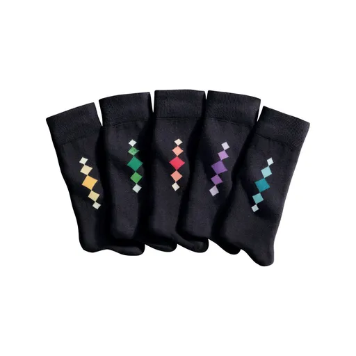 Ponožky s farebným motívom, súprava 5 párov