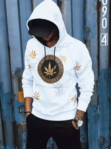 Senzačná biela mikina s kapucňou