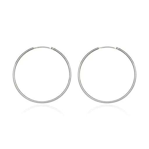 Okrúhle náušnice zo striebra 925 - lesklý a hladký povrch, 15 mm