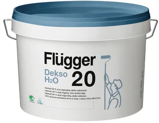 FLÜGGER DEKSO 20 H2O - Umývateľná interiérová farba odolná voči nečistotám a vlhkosti biela 2,8 L