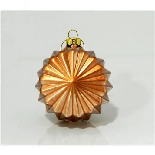 Eurolamp Vianočné ozdoby sklenené polygonálne vo farbe bronzu, 8 cm, set 4 ks