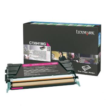 Lexmark originál toner C736H1MG, magenta, 10000str., high capacity, return, Lexmark C736, X736, X738, O, purpurová