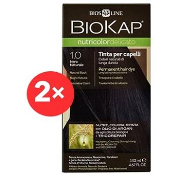 BIOKAP Nutricolor Delicato Natural Black Gentle Dye 1.00 (2× 140 ml)