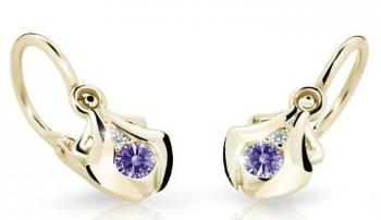 Cutie Jewellery Zlaté detské náušnice C2224-10-X-1 fialová