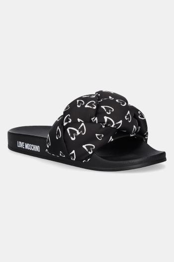Šľapky Love Moschino dámske, čierna farba, JA28312G0MIW100B