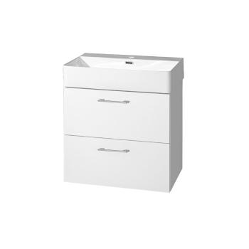 MEREO - Leny, kúpeľňová skrinka s keramickým umývadlom 60 cm, biela, nové madlo CN811N