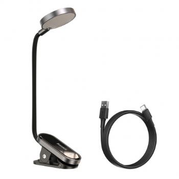 Baseus Mini LED Reading lampa s klipom, sivá (DGRAD-0G)