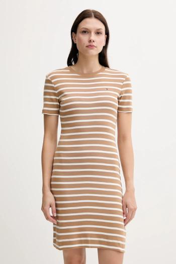 Bavlnené šaty Tommy Hilfiger červená farba, mini, áčkový strih, WW0WW42721
