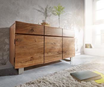Komoda Live Edge 147 cm akácia prírodná 3 dvierka 3 zásuvky
