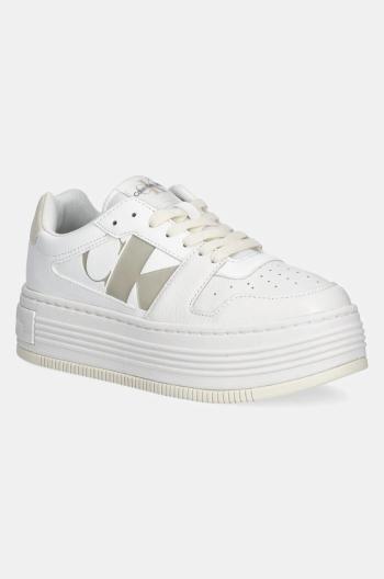 Tenisky Calvin Klein Jeans BOLD FLATF LOW LACEUP MIX NBS biela farba, YW0YW01641