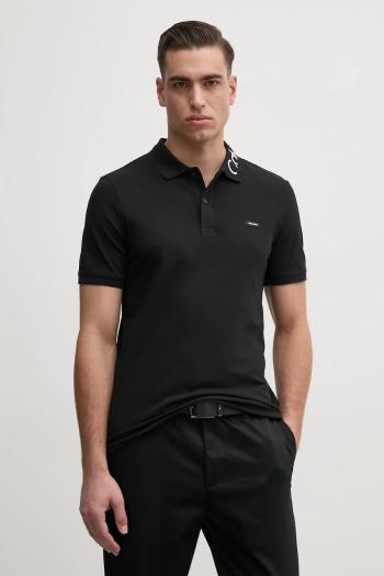 Polo tričko Calvin Klein pánske, čierna farba, s nášivkou, K10K114474