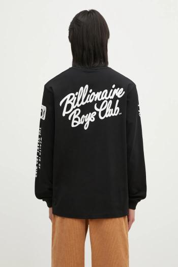 Bavlnené tričko s dlhým rukávom Billionaire Boys Club Multi Print Longsleeve čierna farba, s potlačou, B24456