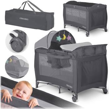 Összecsukható utazóágy babáknak Ricokids 125 x 65 x 78 cm RK-242 antracit