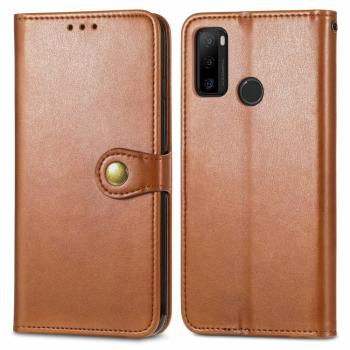 LEATHER BUCKLE Peňaženkový obal Ulefone Note 10 hnedý