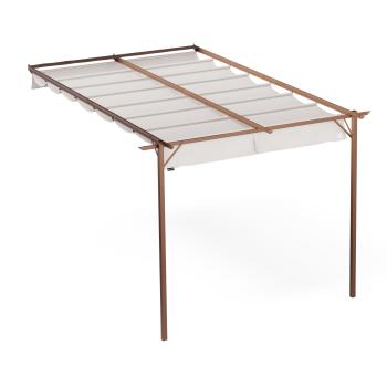 NA Blumfeldt Pantheon Wall Pergola, Pergolă montată pe perete, 3 x 4 m, oțel vopsit cu pulbere, rezistentă la intemperii