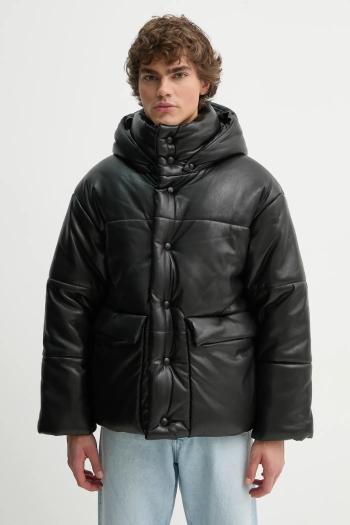 Bunda Nanushka HIDE MENS pánska, čierna farba, zimná, oversize, NM22CROW00299
