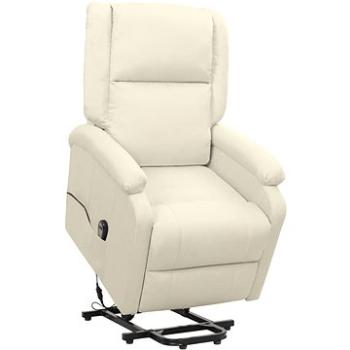 Zdvíhacie polohovacie kreslo krémové textil, 329708