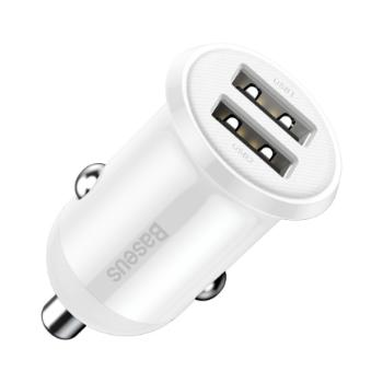 Baseus Grain Pro autonabíjačka 2x USB 4.8A, biela (CCALLP-02)