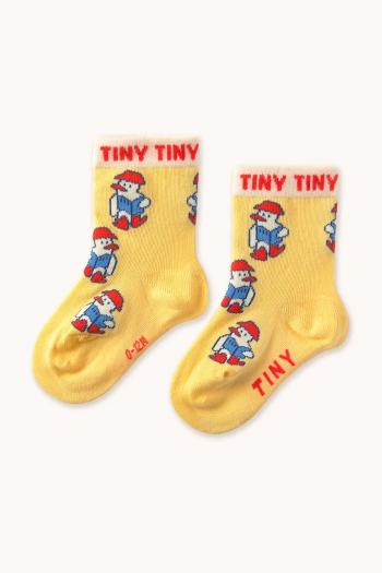 Detské ponožky Tinycottons READERS MEDIUM SOCKS žltá farba, SS25-454