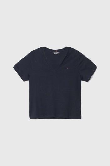 Bavlnené tričko Tommy Hilfiger dámske, tmavomodrá farba, WW0WW40584