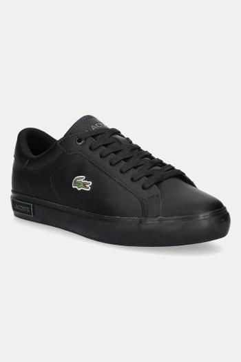 Kožené sandále Lacoste POWERCOURT pánske, čierna farba, 49SMA0081