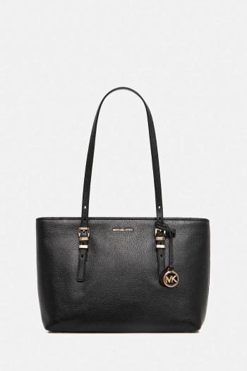 Kožená kabelka MICHAEL Michael Kors QUINN čierna farba, 30T5GQNT2L