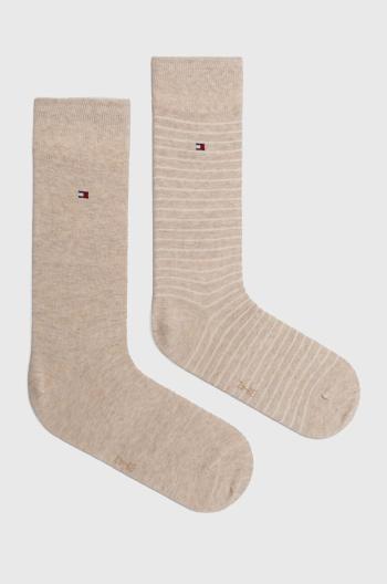 Ponožky Tommy Hilfiger 2-pak pánske, béžová farba, 100001496