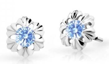 Cutie Jewellery Detské náušnice z bieleho zlata C2213-30-X-2 svetlo modrá