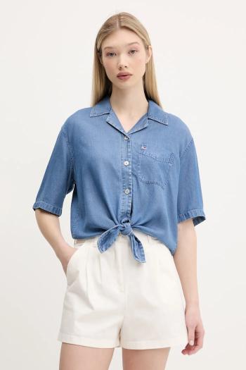 Košeľa Tommy Jeans voľný strih, s klasickým golierom, DW0DW20603