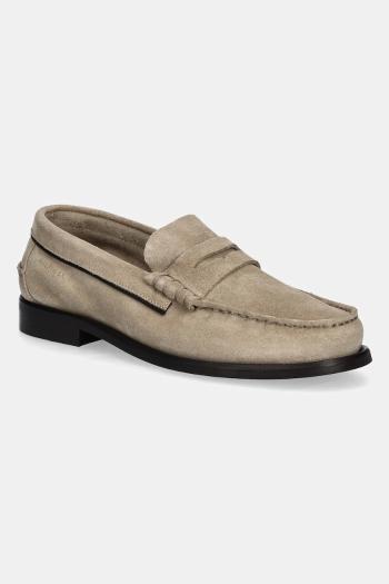 Semišové mokasíny Tommy Hilfiger CLASSIC HILFIGER SUEDE LOAFER pánske, béžová farba, FM0FM05363